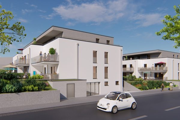 Visualisierung der neuen Mehrfamilienhäuser in Estenfeld