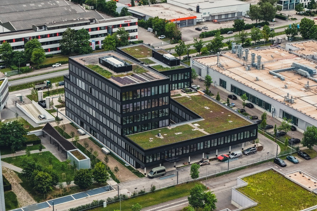 SYN Garching - Neubau Bürogebäude Garching II Drohnenansicht